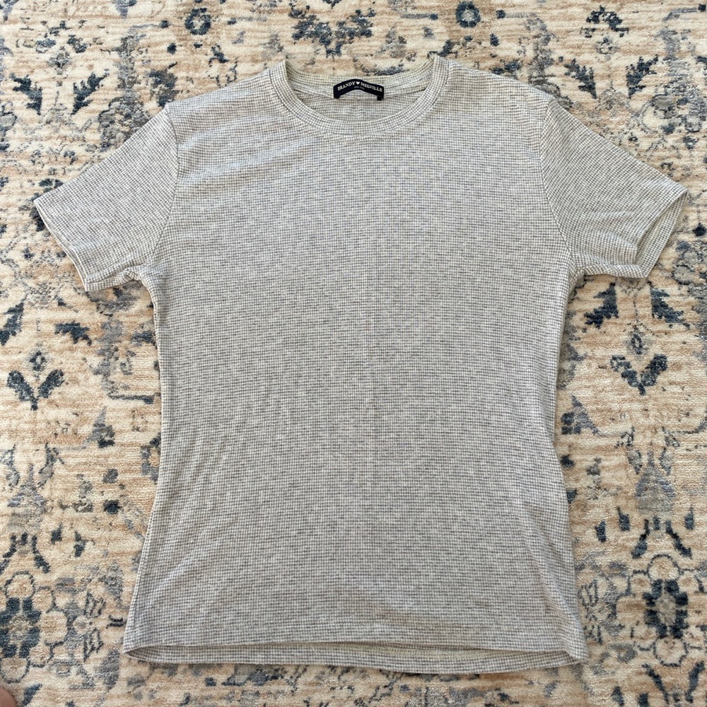 brandy melville grey waffle knit top